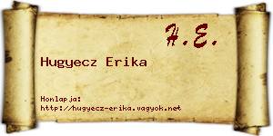 Hugyecz Erika névjegykártya